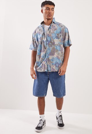 VINTAGE PATTERNED FESTIVAL SHORT SLEEVE SHIRT