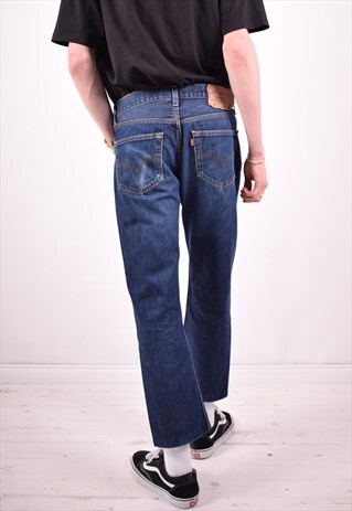 LEVI'S 501 MENS VINTAGE JEANS W32 L32 BLUE 90S