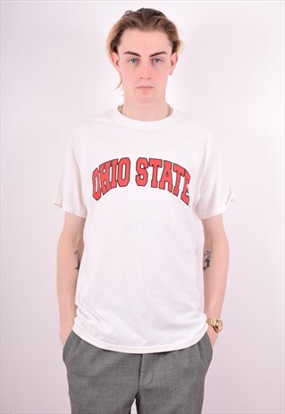 CHAMPION MENS VINTAGE T-SHIRT TOP MEDIUM WHITE 90S