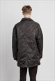 VINTAGE 80S DOUBLE BREASTED NYLON JACKET IN DARK BROWN XL