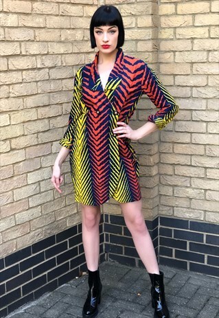EASY TIGER- 70S TUX DRESS IN BOLD ANIMAL PRINT