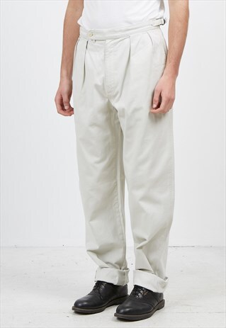 VINTAGE WHITE POLO RALPH LAUREN TROUSERS BOTTOMS