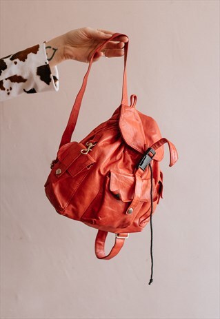 VINTAGE 90S' RED RUCKSACK BACKPACK