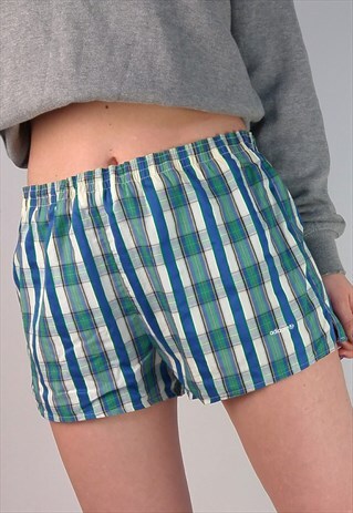 VINTAGE ADIDAS UNISEX BEACH SHORTS PLAID PRINT