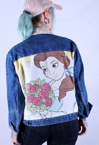 REWORKED DISNEY PRINCESS BELLE VINTAGE DENIM JACKET