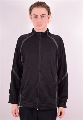 STARTER MENS VINTAGE TRACKSUIT TOP JACKET LARGE BLACK 90S