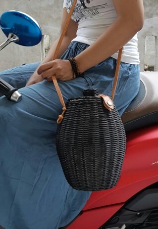 STELLA CANE BAG BLACK