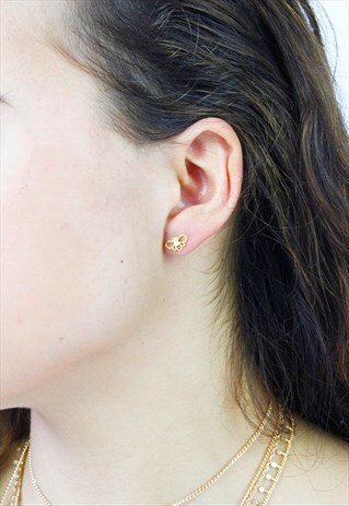 GOLD BEE STUD EARRINGS