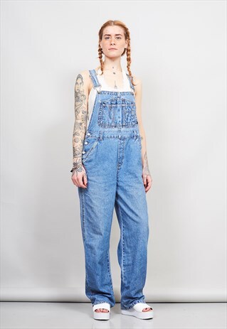 VINTAGE MID-BLUE 90'S NO BOUNDARIES DUNGAREES