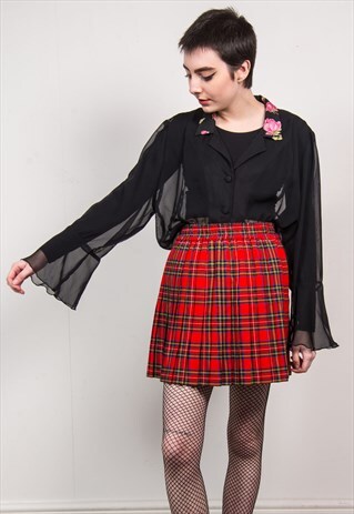 90'S BLACK SHEER FLORAL PRINT BELL SLEEVED SHIRT BLOUSE