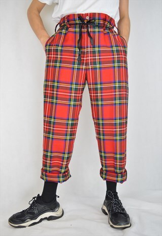 VINTAGE MULTICOLOUR CHECKERED REGULAR TROUSERS