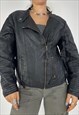 VINTAGE 90S LEATHER JACKET ZIP UP BIKER FITTED Y2K