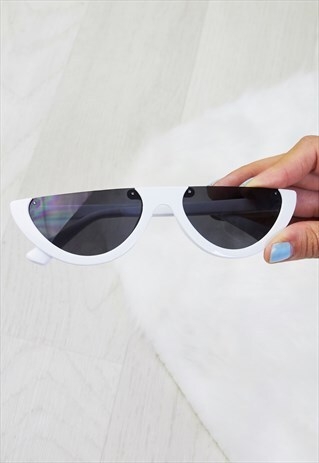 INDIANA WHITE HALF LENS SUNGLASSES