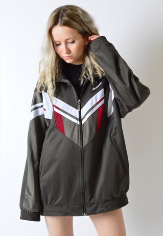 VINTAGE 90S KHAKI GREY BOMBER JACKET
