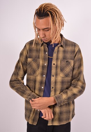 VINTAGE DICKIES FLANNEL SHIRT CHECK KHAKI
