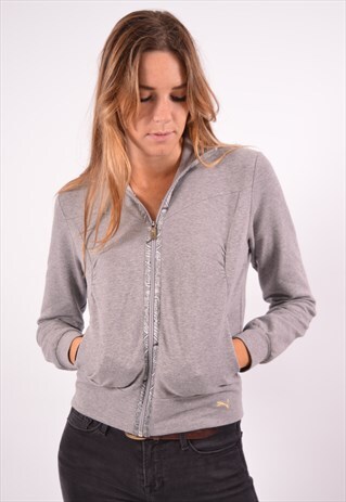 VINTAGE PUMA TRACKSUIT TOP JACKET GREY