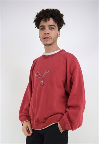 VINTAGE 90'S PUMA RED SWEATSHIRT