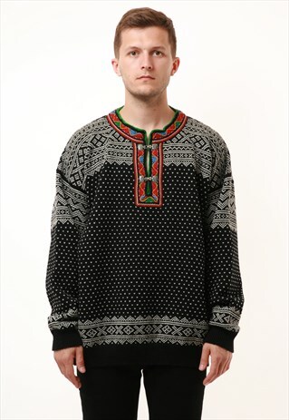 90S VINTAGE RAUMA WOOL NORDIC NORWAY SWEATER JUMPER 15183