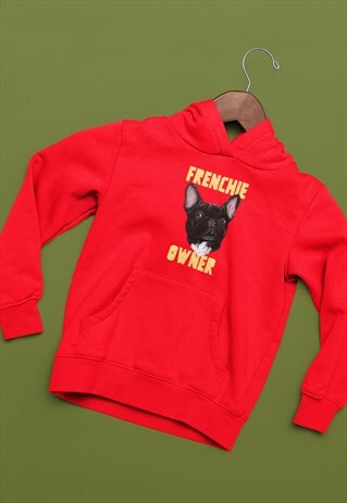 FRENCHIE DOG OWNER RED HOODIE RETRO