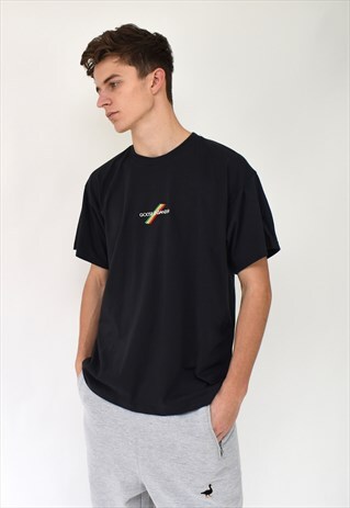 G&G UNISEX USED BLACK MULTI LINES TEE
