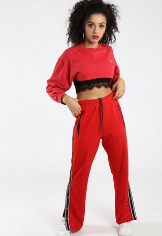 90S CHAMPION EMBROIDERED LOGO EXTREME CROPPED SWEATSHIRT