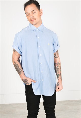 VINTAGE 80'S POLO RALPH LAUREN COTTON SHIRT / S3599