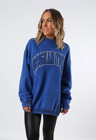 SWEATSHIRT JUMPER OVERSIZED BRIGHAM YOUNG PRINT UK 16 (24F)