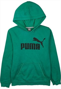 Vintage 90's Puma Hoodie Pullover Spellout Green XLarge