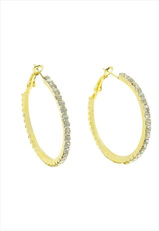 STRASS ZIRCON STONES HOOPS