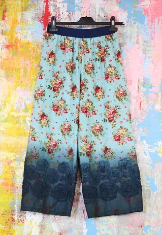 PRETTY PUNK CROP TROUSERS IN DIP DYED VINTAGE FLOWER