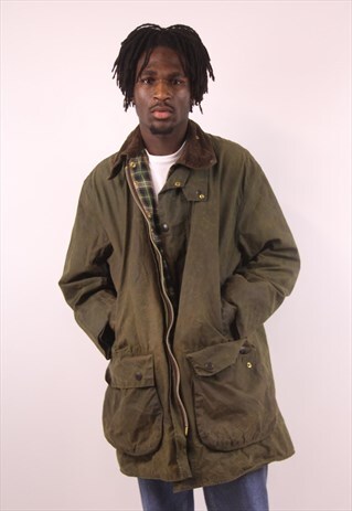 VINTAGE BARBOUR KHAKI WAX JACKET