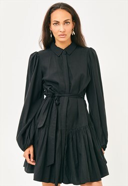 'superette' black nevada mini shirt dress