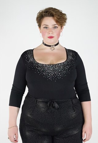 VINTAGE 90S BLACK GLITTERY TOP