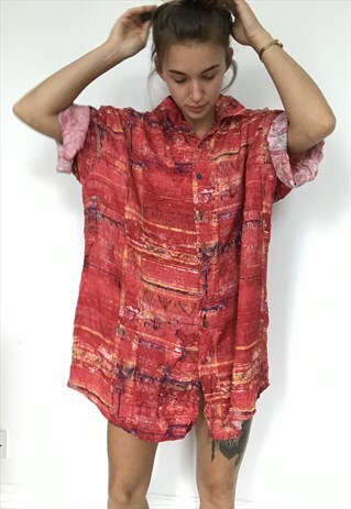 PATTERNED OVERSIZED RETRO VINTAGE UNISEX FESTIVAL SHIRT