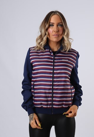RARE 1980'S ADIDAS TRACK SUIT TOP JACKET UK 10 - 12 (FBFR)