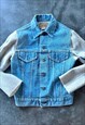 REWORKED LEVI'S JEAN JACKET WITH GREY WOOL SLEEVES