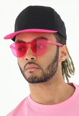 PINK RIMLESS SUNGLASSES WITH CASE