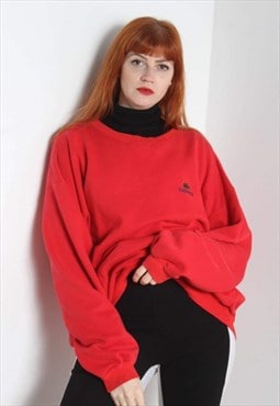 Vintage Lacoste Embroidered Logo Sweatshirt Red