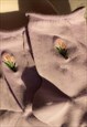 LILAC TULIP MOTIF EMBROIDERED SOCKS