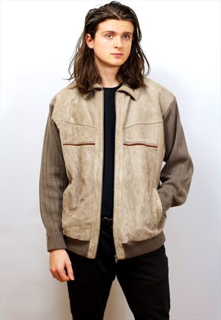 1990'S VINTAGE SUEDE PANELLED CASUAL JACKET