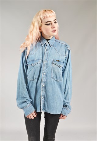 VINTAGE LEE LIGHT BLUE DENIM SHIRT