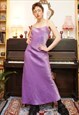 Vintage Y2K Lilac Strappy Satin Maxi Dress