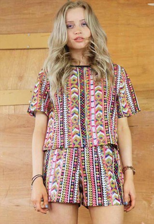 AZTEC BLING 2 SEQUIN SHORTS & TOP CO-ORDINATES