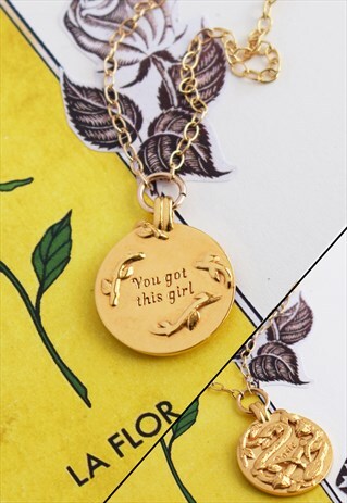 GOLD PERSONALISED SNAKE ROSE NECKLACE WITH MESSAGE HANDMADE