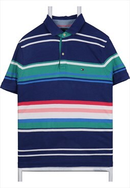 Tommy Hilfiger 90's Striped Short Sleeve Quarter Button Polo