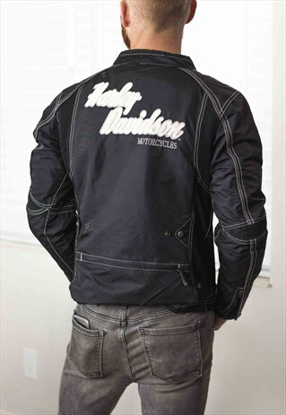 VINTAGE HARLEY DAVIDSON BIKER JACKET LOGO 90S X 32.3