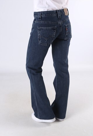 LEVIS LOW SLOUCH FLARE DENIM JEANS FLARED LEG UK 10 (C5B)