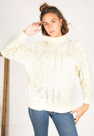 LAST UNIT SALE / VINTAGE 80S CASUAL KNIT TURTLE NECK JUMPER