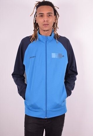 ADIDAS MENS VINTAGE TRACKSUIT TOP JACKET LARGE BLUE 90S