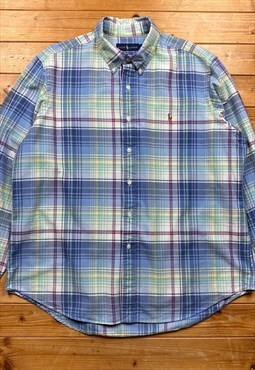 Y2K Ralph Lauren multicoloured wavey shirt XL